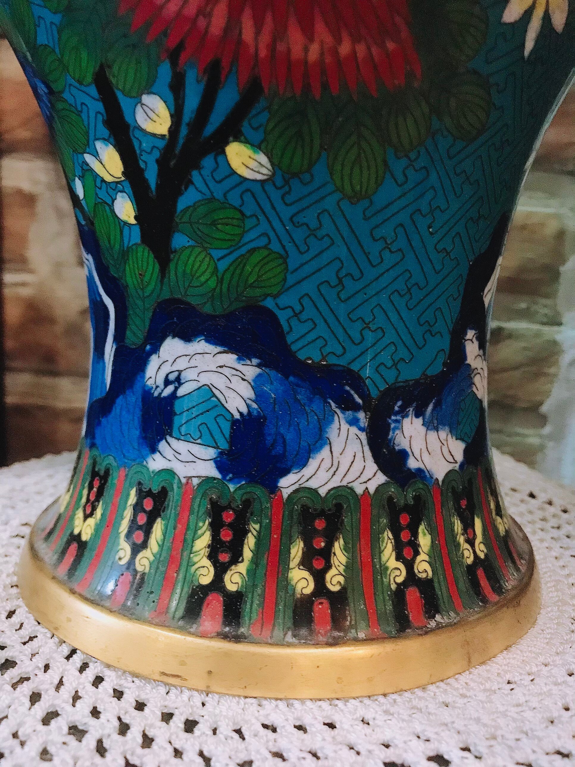 中国の七宝花瓶 19世紀 大型七宝花瓶 19世紀 - Etsy 日本