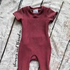 Romper - One Piece - No Closures - Easy On/Off - Unisex - Envelope Romper - Soft Rib Fabric