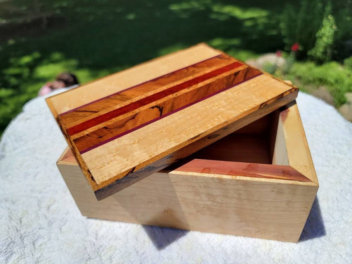 Mixed Exotic Wood Keepsake Box 5 Etsy