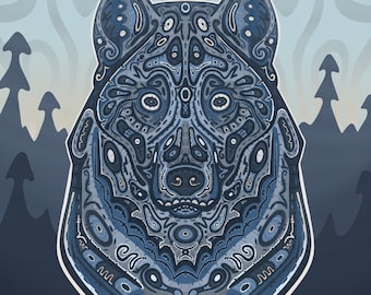 sîpihko-mahihkan / Blauer Wolf von Caleb Dysart (8x10)