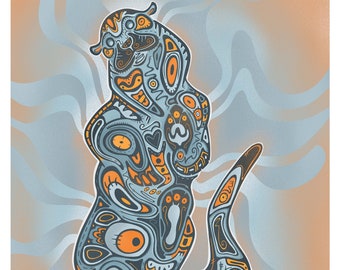 アラスカ先住民アート、ネイティブアメリカンの版画、アレウト族アート