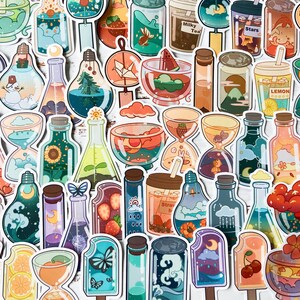 Aesthetic Bottle Sticker Pack-aesthetic Drink-vsco Stickers-waterproof  Stickers-cute Stickers-packaging Stickers 
