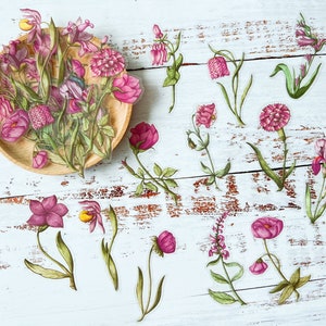 30 pièces autocollants pour animaux de compagnie fleurs violettes, autocollants de journal indésirable, autocollants de scrapbooking belles fleurs, autocollants de journal d'art