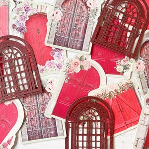 Fleurs pour porte et fenêtre, papier pour collage, carte de journalisation, papier de scrapbooking, jeu d'éphémères, fabrication de cartes, papier à lettres