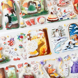 Sample Loop Fairytale PET Tape, Moodtape Dream Forest Masking Tape, Animal Sticker, Girl Sticker, Journal, Planner, Bujo