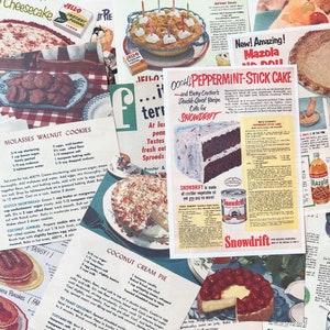 20 Bögen Vintage Lebensmittel Rezepte Collagenpapier, Lebensmittelwerbung, Scrapbookingpapier, Lebensmittelposter, Mischpapier, Bastelpapier