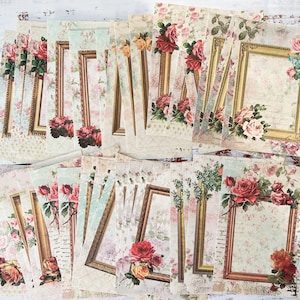 30 pièces de papier pour collage cadre floral, papier à motifs, papier de scrapbooking, journal indésirable, papier de style vintage, journal d'art