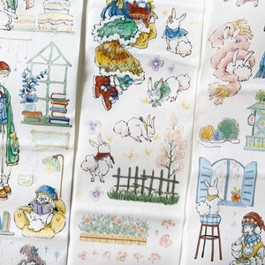 Sample Loop Cottagecore Washi Tape, Moodtape Lapin Masking Tape, Filles Washi Tape, Lapin Autocollant, Journal, Papeterie, Planificateur, Bujo