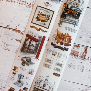 Sample Loop Coffee Shop Washi Tape, Moodtape Coffee Masking Tape, Coffee Sticker, Scrapbooking, Journal, Bujo, Planner