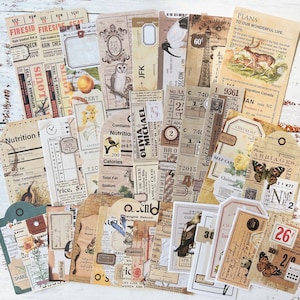 30 pièces Animal Theme Ephemera Pack, Journaling Paper, vintage Junk Journal Paper, Scrapbooking, Collage