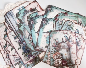 30 Pieces Garden Cottagecore Paper Pack, Vintage Botanical, Bird, Collage Paper, Journal, Scrapbooking, Crafting