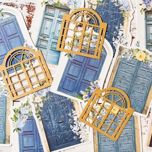 Fleurs pour porte et fenêtre, papier pour collage, papier cartonné pour la journalisation, scrapbooking, fabrication de cartes, ensemble éphémère, papier artisanal
