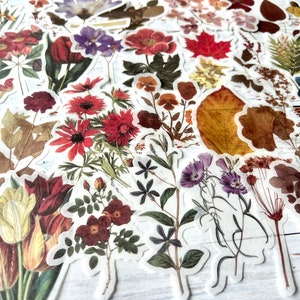 36 Pieces Flower Washi Sticker, Vintage Flower Stickers, Scrapbooking Ephemera, Junk Journal, Planner Stickers image 2