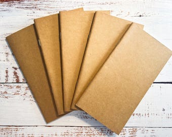 TN Leather Notebook Refill: Blank, Lined, Craft Paper (22 CM X 12 CM)