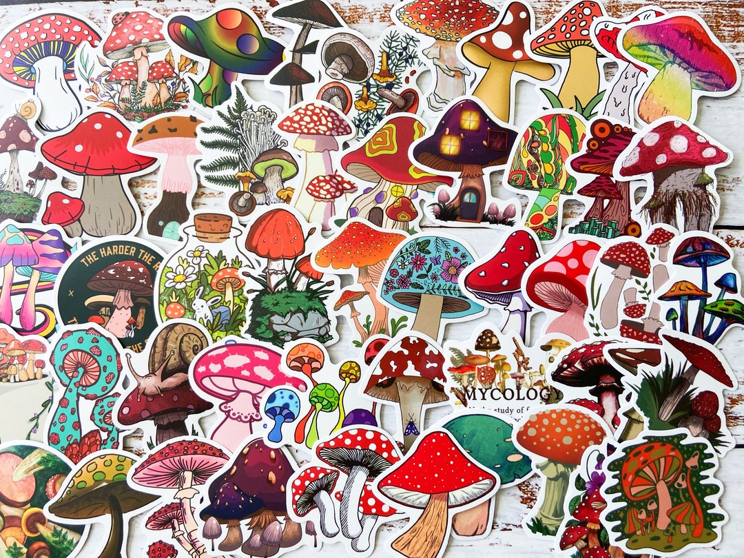 Cute Mushroom Sticker Pack , Perfect for Laptop, Phone, Junk Journal ...