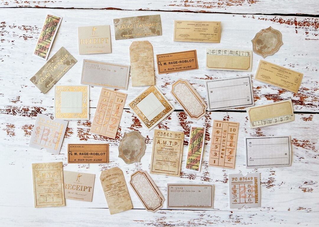 30 Pieces Vintage Style Mini Note Sticker, Vintage Label Sticker, Junk ...