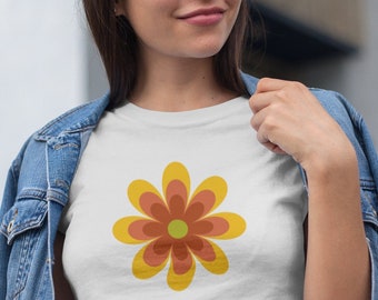 70s floral shirt, botanical shirt, gardening shirt, groovy shirt, 70s retro shirt, groovy flower, hippie soul shirt, 70s t shirt