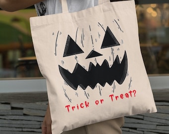 läskig säsong, bus-or-treat-väska, pumpaväska, halloween-tygkasse, godispåse, återanvändbar tygkasse, läskig present
