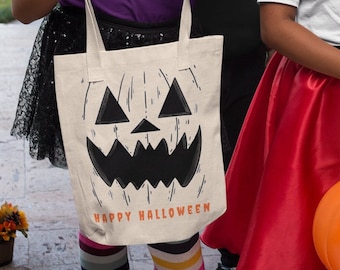 trick or treat bag, halloween basket, reusable grocery bag, halloween bag, pumpkin bag, cute tote bag, spooky season