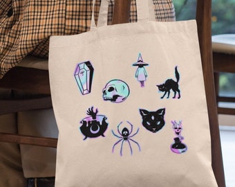 witchy bag, witch tote bag, cute tote bag, witchy gift, aesthetic tote bag, witchy clothing,