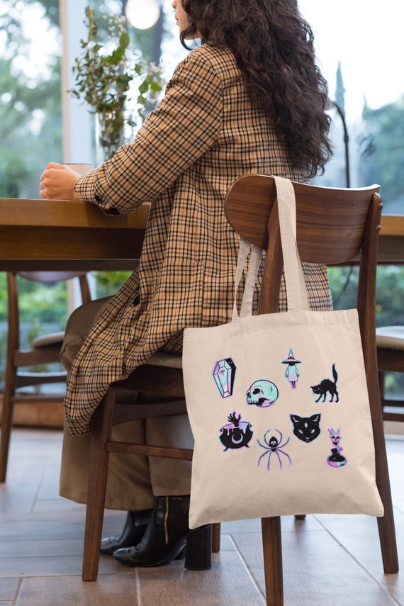 witchy bag, witch tote bag, cute tote bag, witchy gift, aesthetic tote bag, witchy clothing,