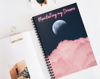 manifestation journal, manifest journal, spiritual journal, manifesting journal, affirmation journal, moon journal, goal journal