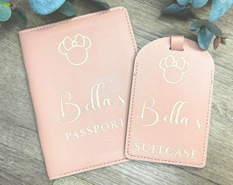 Personalised Kids Passport Luggage Tag & Passport Cover Gift Set | Baby 1st Holiday Travel Holder