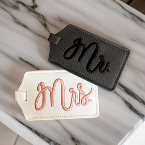 Mr & Mrs bagagelabels set, huwelijkscadeau voor bruid en bruidegom, kofferlabel voor huwelijksreis, cadeau voor koppel afbeelding 9
