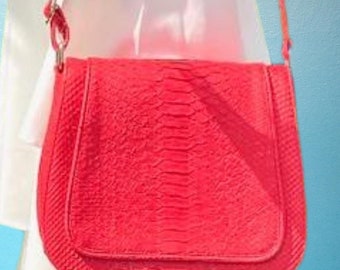 Classic Western Style Snakeskin Saddle Bag Purse