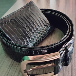 Schlangenleder Gürtel mit Brieftasche für den Herren