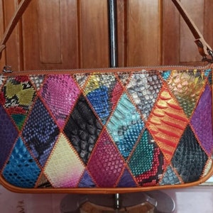 Python Snakeskin Textured Shoulder Bag Pattern