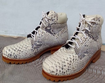Snakeskin Python Leather Boots