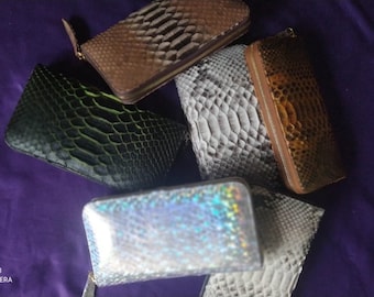 Snakeskin Cash Envelope Leather Wallet