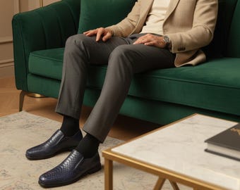 Men Python Snakeskin Oxford Shoes: Handmade Formal Slip-On Loafers