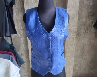 Minimalist Python Snakeskin Leather Vest for Women