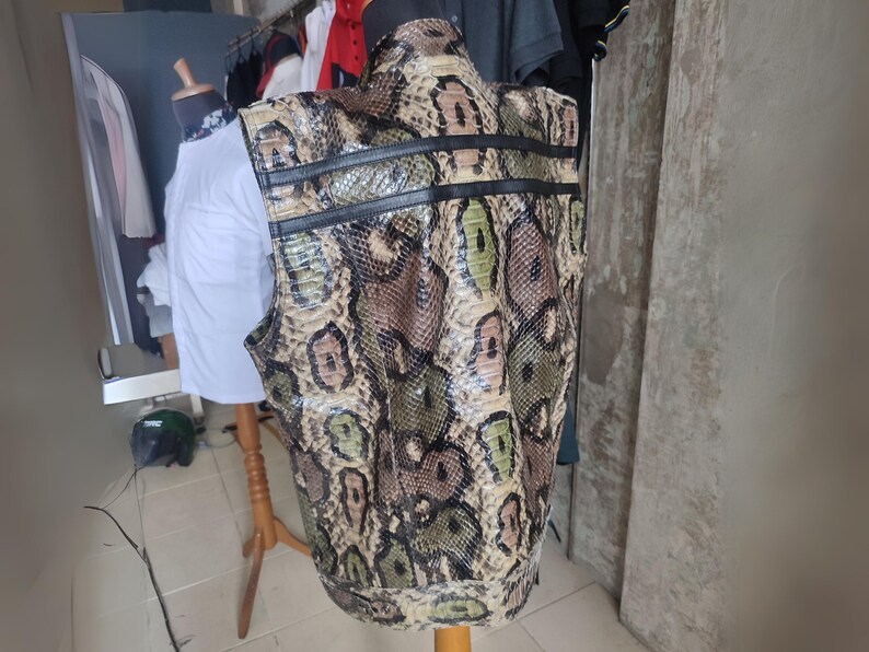 Genuine Python Snakeskin Motorcycle Leather Vest 5