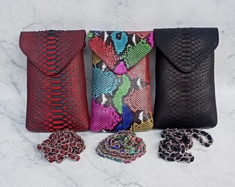 Real Snakeskin Leather Phone Case