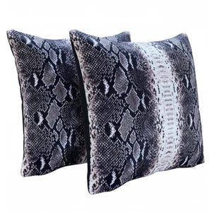 Genuine Python Snakeskin Sofa Cushion Covers: Exotic Leather Throw Pillow Living Room Decor
