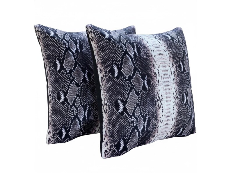 Genuine Python Snakeskin Sofa Cushion Covers: Exotic Leather Throw Pillow Living Room Decor