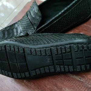 Black Snakeskin Casual Loafers For Men 3