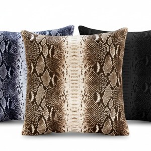 Genuine Python Snakeskin Sofa Cushion Covers: Exotic Leather Throw Pillow Living Room Decor