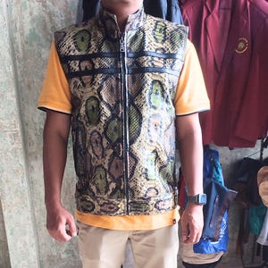 Genuine Python Snakeskin Motorcycle Leather Vest 3