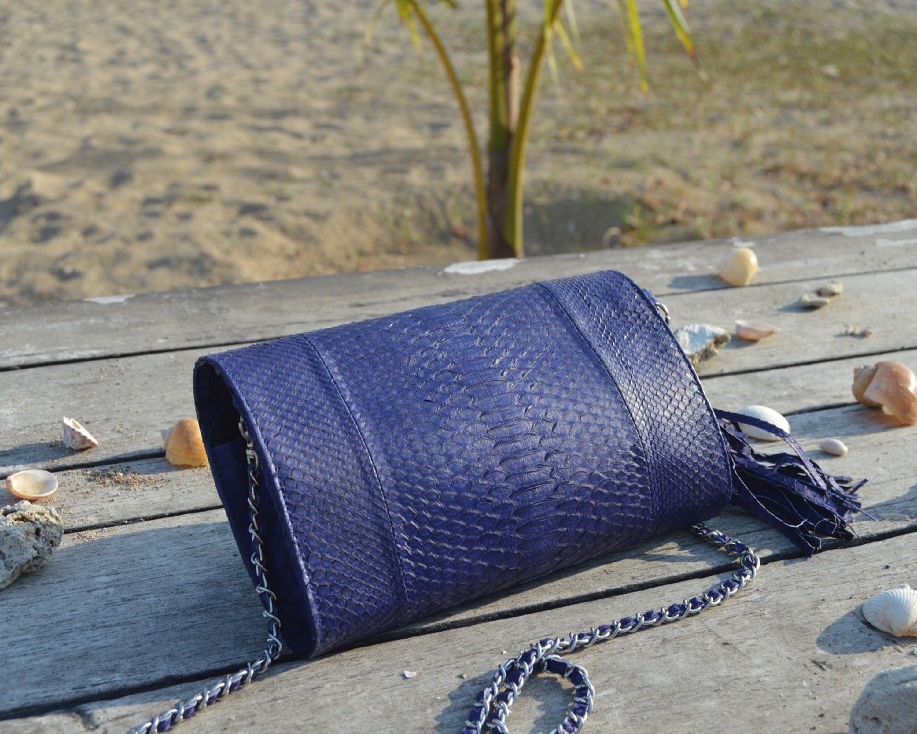  Real Python Snakeskin Purse Handbag Women Evening Clutch Bag  (Black/Brown/Blue/Natural) : Handmade Products