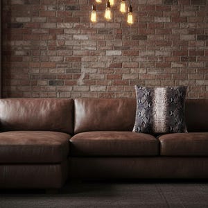 Genuine Python Snakeskin Sofa Cushion Covers: Exotic Leather Throw Pillow Living Room Decor