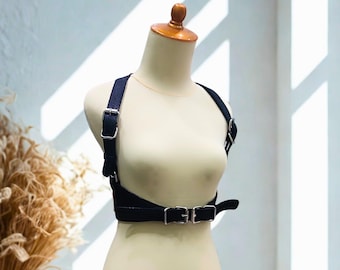 Y Strap Snakeskin Leather Waist Harness