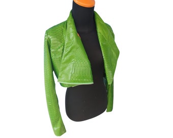 Women Boleros Jacket Genuine Snake Skin Leather