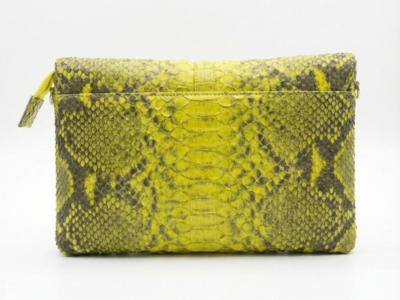 Genuine Python Snakeskin Leather Shoulder Bag: Handmade Designer Purse