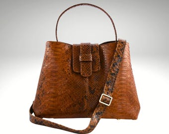 Genuine Snakeskin Tote Leather Bag Gift for Wife