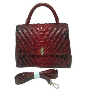 Real Snakeskin Leather Handbag for Women