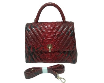 Real Snakeskin Leather Handbag for Women